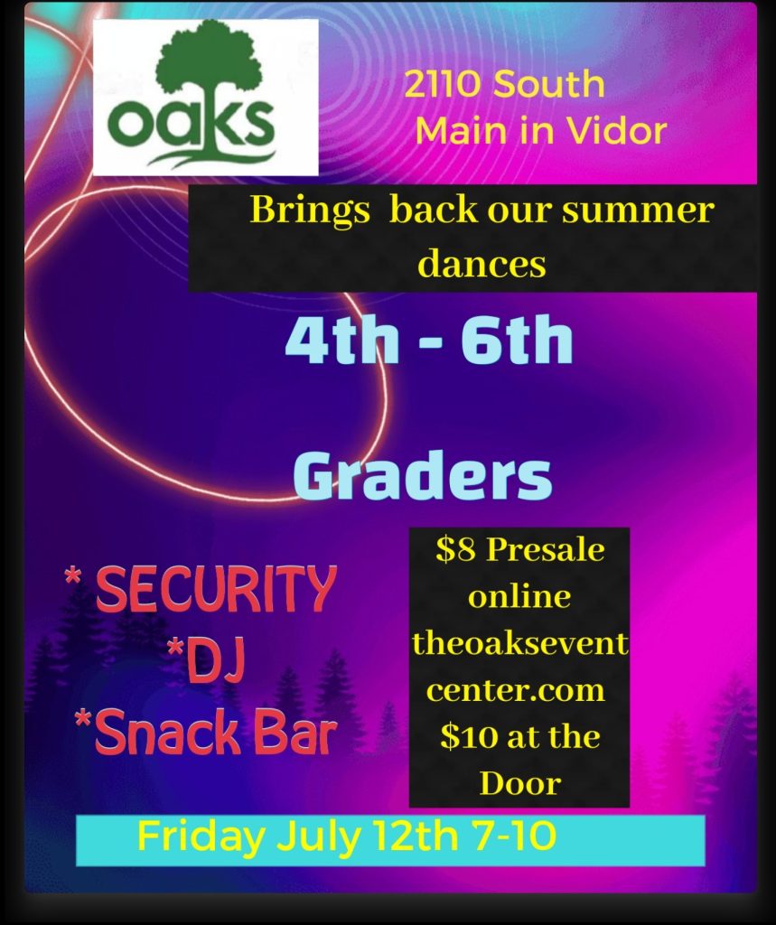 Calendar The Oaks Event Center